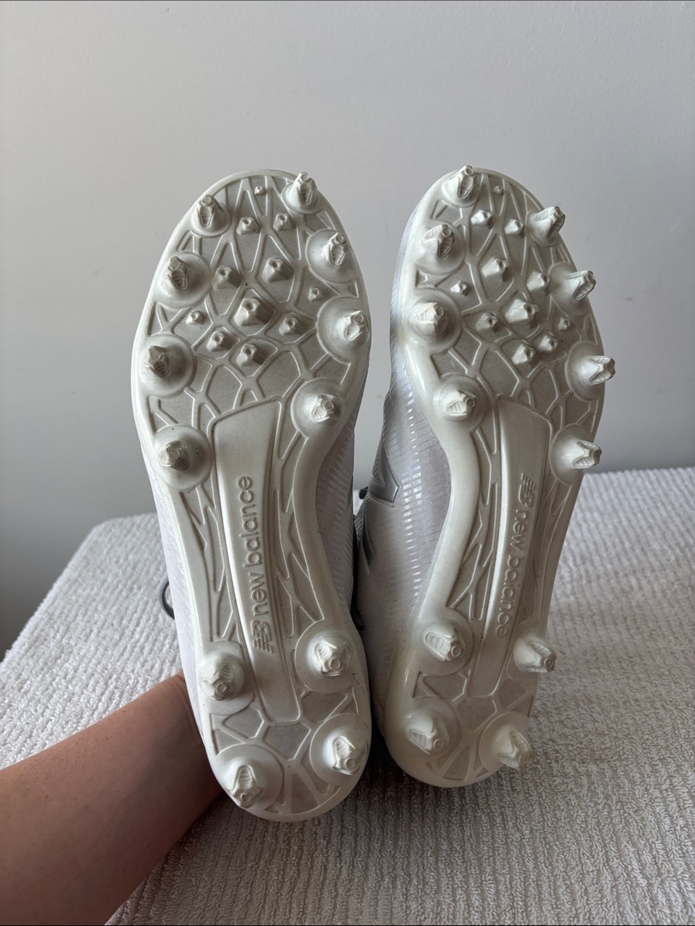 New Balance Burn X LaCross cleats White & Gray Athletic Cleats women sz 10 - Picture 6 of 9